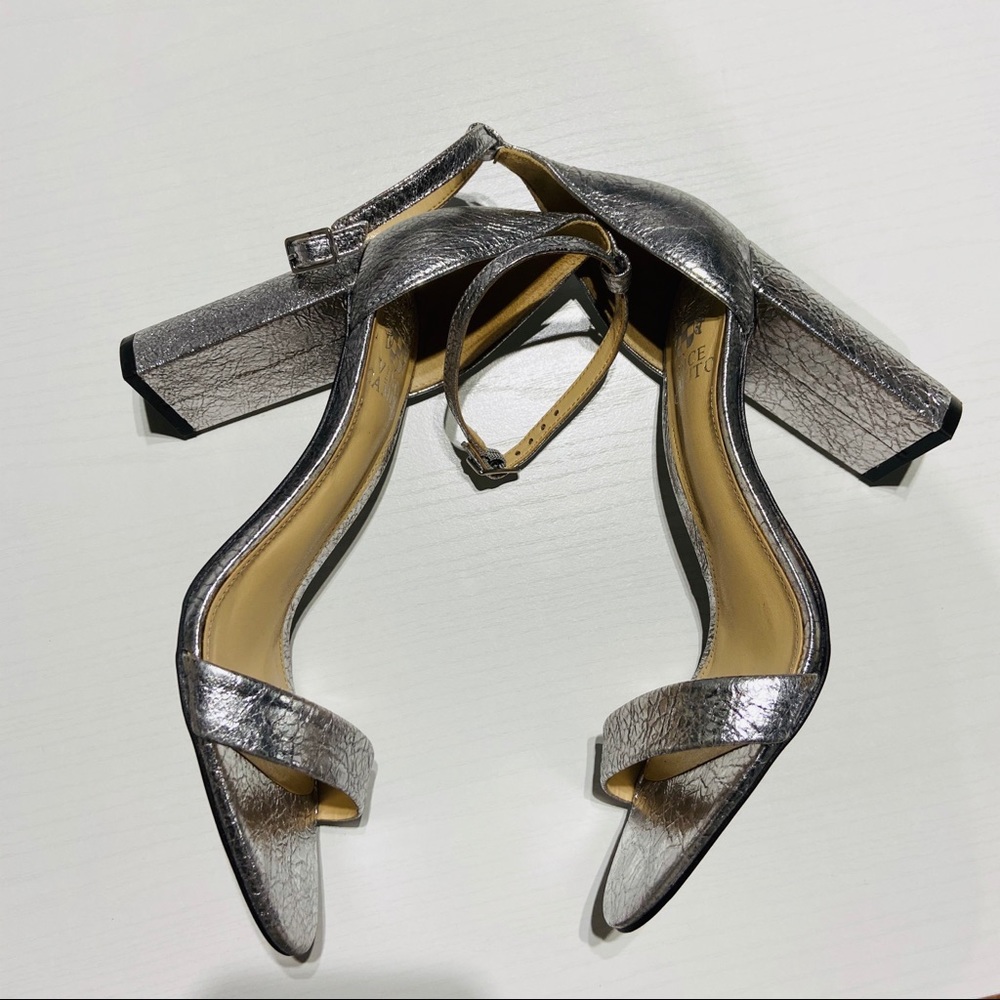 Vince Camuto silver block heel sandal size 7.5